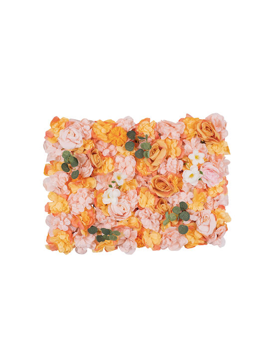 GloboStar Artificial Foliage Panel 60x40cm Garden Roses Story Orange