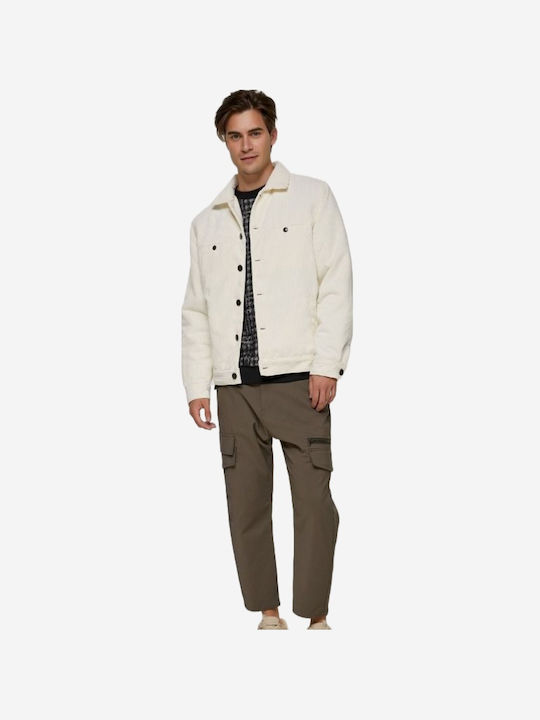 Edward Jeans Men's Winter Jacket White