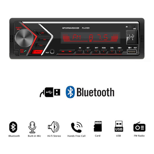PerVoi Автомобилно Радио 1 DIN Bluetooth USB