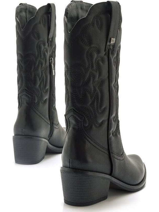 Damenstiefel Cowboy mit Mittelhohem Absatz Schwarz