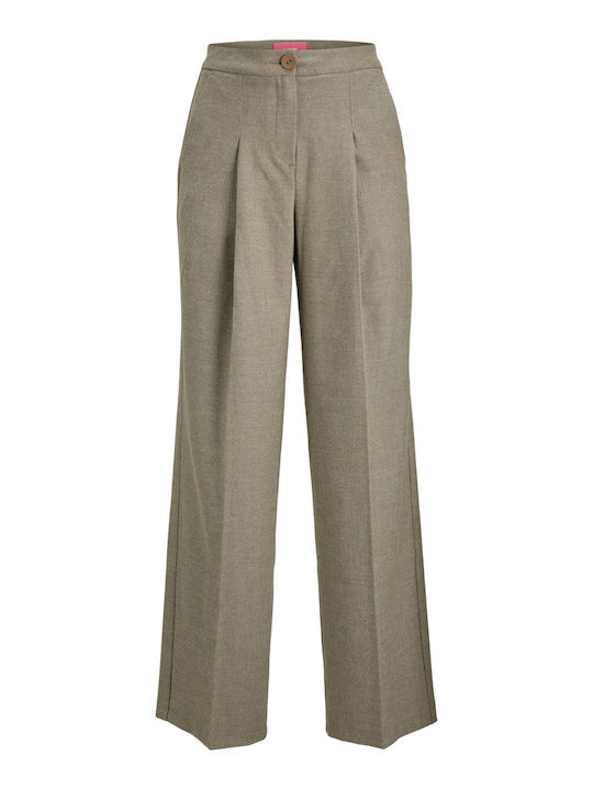 Women's Fabric Trousers Straight Line Gray