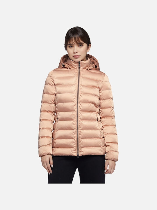 Geox Zosma Women's Short Puffer Jacket for Spring or Autumn Pink