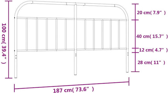 vidaXL Metallic White Bed Headboard 187x100cm