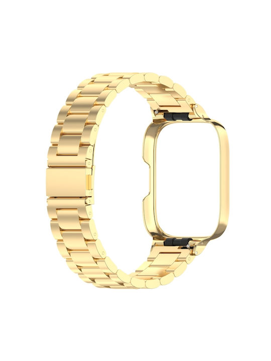 2 in 1 Λουράκι Ανοξείδωτο Ατσάλι Χρυσό (Redmi Watch 3 Active)