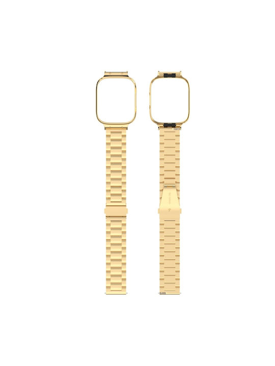2 in 1 Λουράκι Ανοξείδωτο Ατσάλι Χρυσό (Redmi Watch 3 Active)