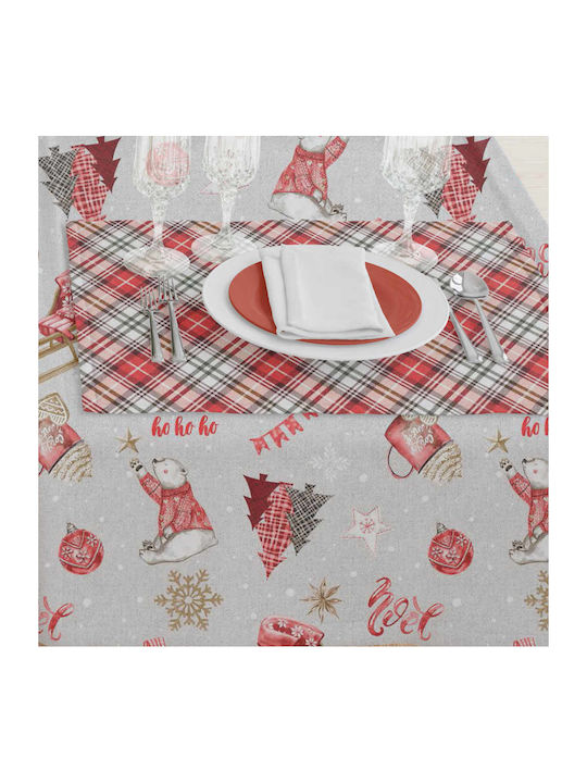 Borea Christmas Tablecloth Runner Fabric Gray L180xW50xH180cm.