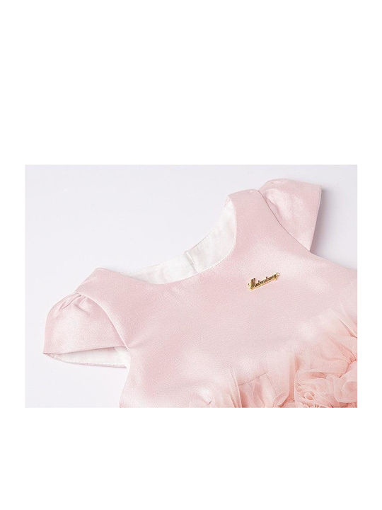 Kinderkleid Ärmellos Satin Rosa