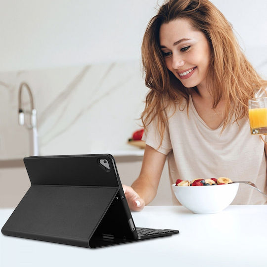 Buddi Zuna Flip Cover με Πληκτρολόγιο στα Αγγλικά US Μαύρη (iPad 2017/2018 9.7")