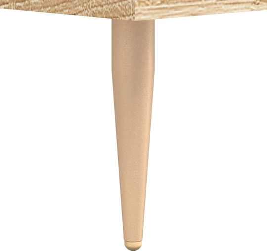 Square Side Table Wooden with Drawers Beige 2 Pieces M50xW50xH40cm
