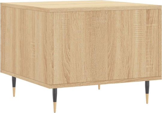 Square Side Table Wooden with Drawers Beige 2pcs W50xD50xH40cm