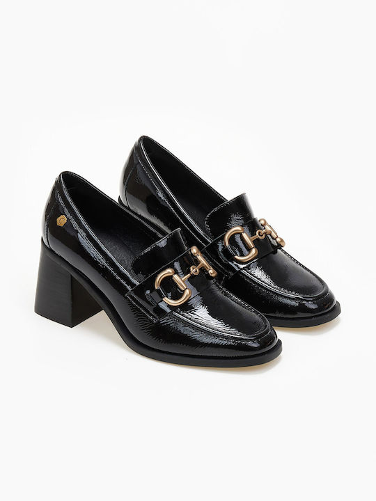 Carmela Footwear Leather Black Heels