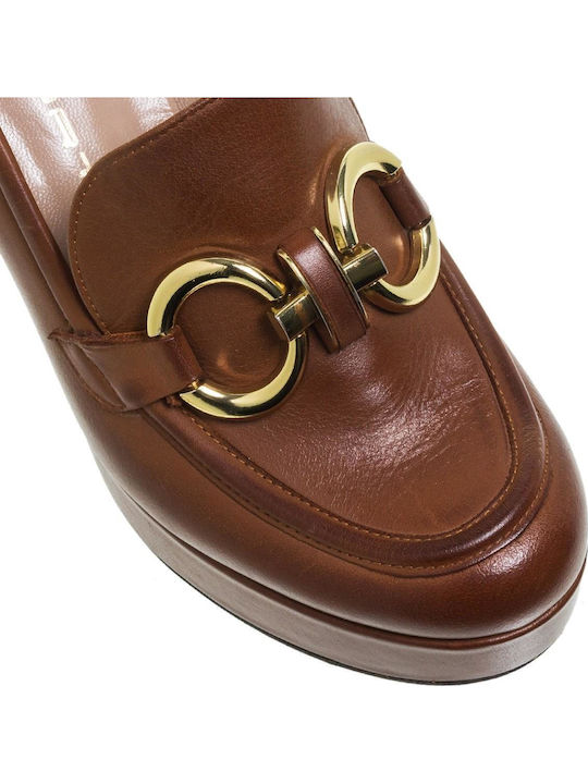 Leder Pumps Tabac Braun