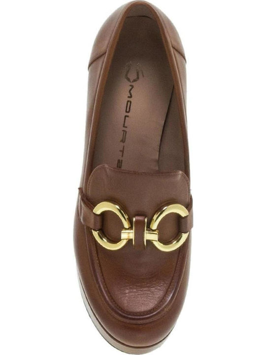 Leder Pumps Tabac Braun