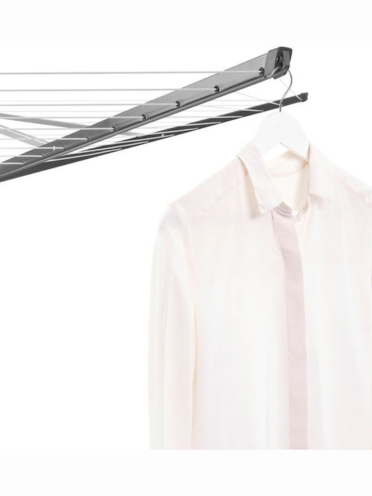 Brabantia Topspinner Folding Floor Clothes Drying Rack for Garden Metallic with Hanging Length 50m