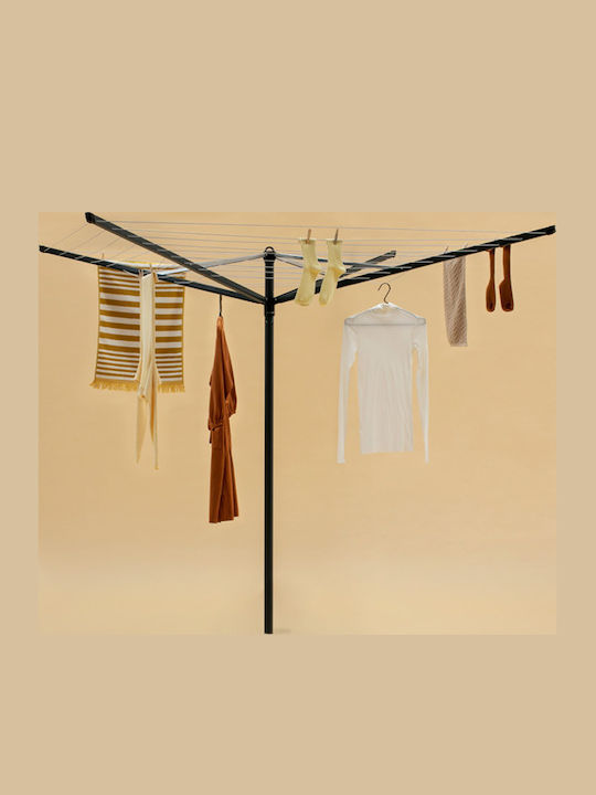 Brabantia Topspinner Folding Floor Clothes Drying Rack for Garden Metallic with Hanging Length 50m