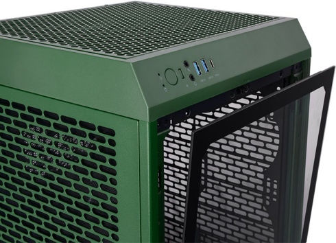 Thermaltake The Tower 200 Snow Mini Chassis Гейминг Мини кула Компютърна кутия със страничен прозорец Състезателно зелено
