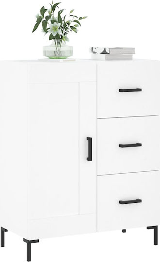 Sideboard Wooden with Drawers White 69.5x34x90cm