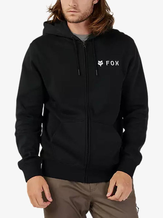 Fox Herren Sweatshirt Jacke mit Kapuze Schwarz