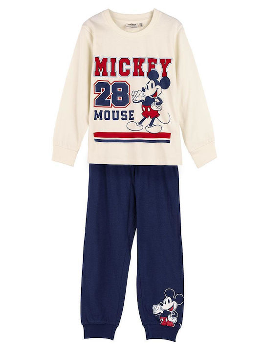 Cerda Παιδική Πιτζάμα Χειμωνιάτικη Εκρού Mickey