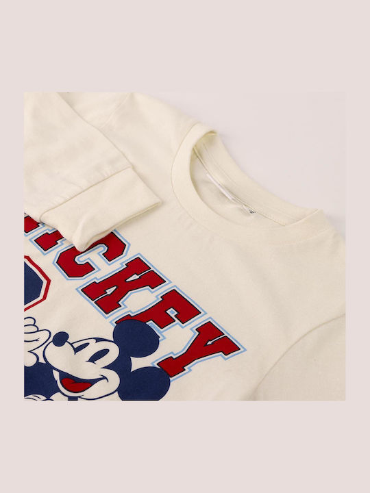 Cerda Παιδική Πιτζάμα Χειμωνιάτικη Εκρού Mickey