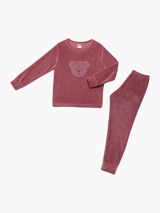Minerva Детска пижама Зимна Soft Berry (soft raspberry) BEAR