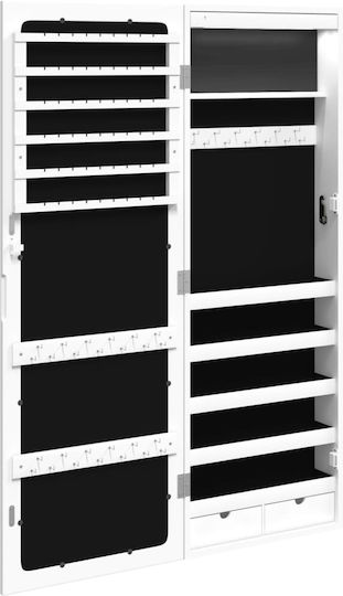 vidaXL Oglindă de Perete cu Alb Ramă din Lemn & Iluminare LED 106x37.5cm 1buc