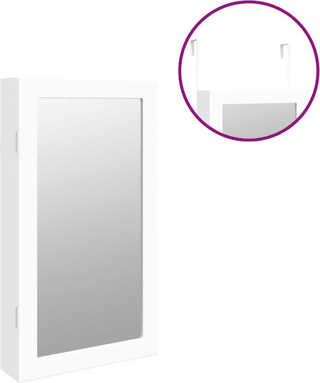 vidaXL Καθρέπτης Τοίχου με Λευκό Ξύλινο Πλαίσιο & LED Φωτισμό 67x37.5cm