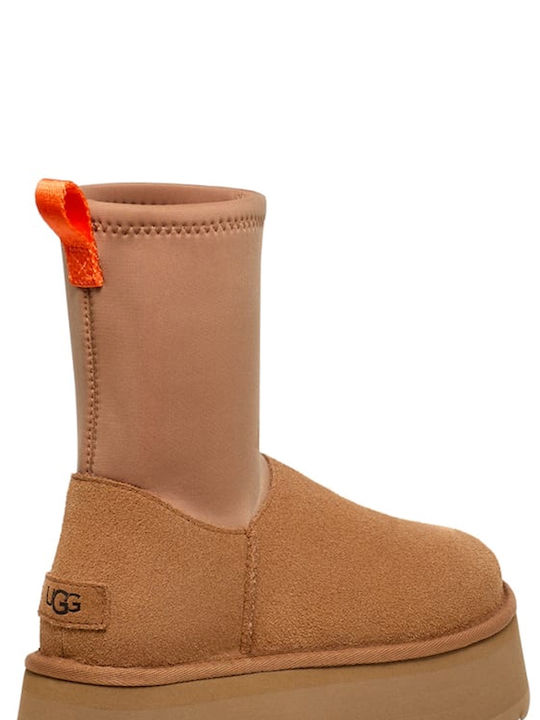 Classic Women's Ankle Boots Platform Brown