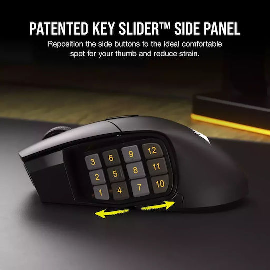 Corsair Scimitar RGB Elite Безжична Геймърска Мишка 18000 DPI Черен