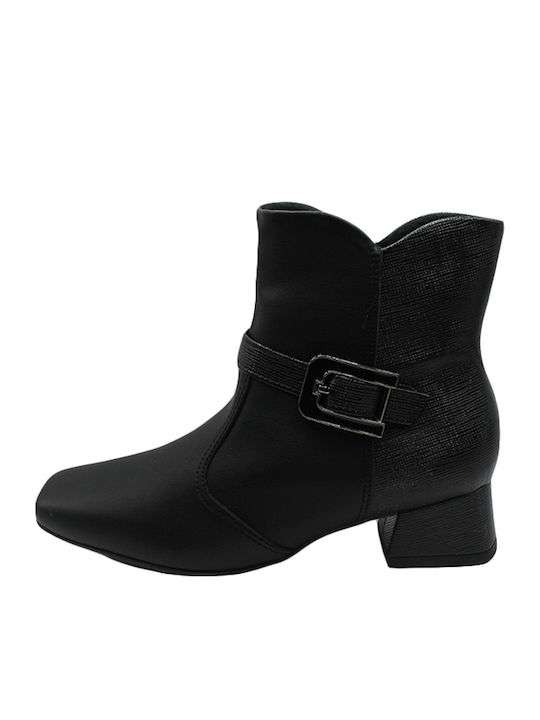 Leder Stiefeletten Damen Schwarz