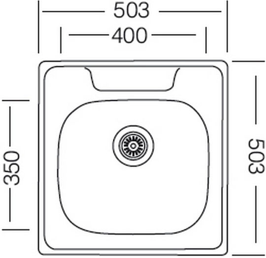 KL Sinks Drop-In Inox Μ50xΠ50cm Silber