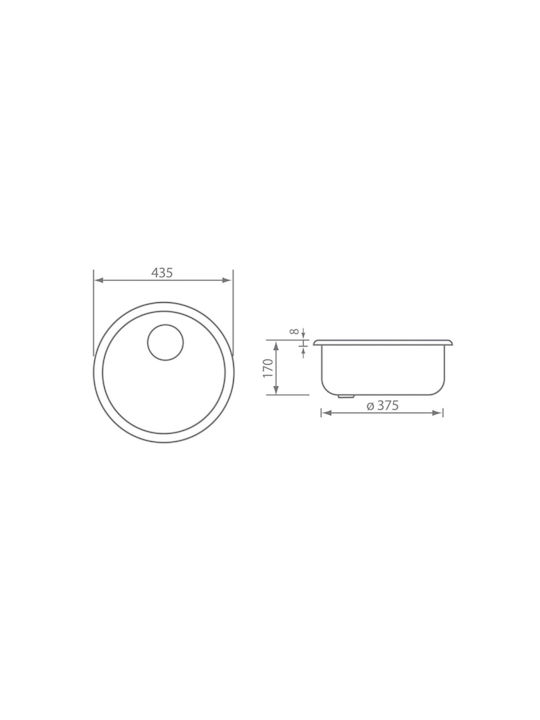 Sanitec Ένθετος Νεροχύτης Inox Σατινέ Μ43.5xΠ43.5cm Ασημί