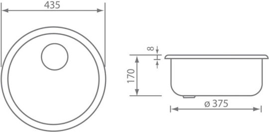 Sanitec 11949 Ένθετος Inox Σατινέ Μ43.5xΠ43.5cm Ασημί
