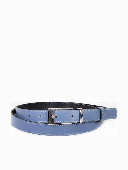 Ageridis Leather Δερμάτινη Γυναικεία Ζώνη Μπλε