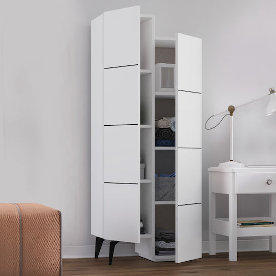 Megapap Ντουλάπι Μπάνιου 62.2x37.4x156cm Μελαμίνης Λευκό
