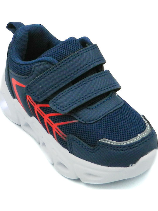 Παιδικά Sneakers με Σκρατς & Φωτάκια Μπλε