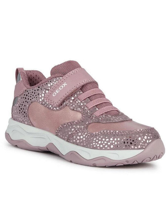 Geox Kinder-Sneaker J Calco Anatomisch mit Klettverschluss Rosa