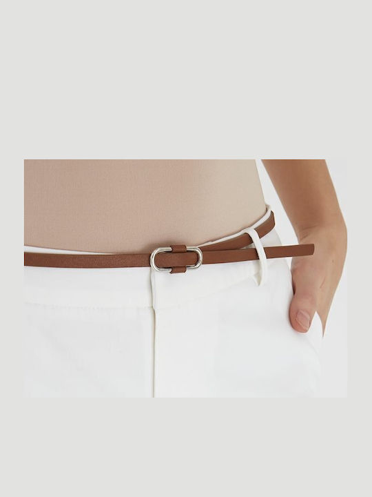 Dama Pantaloni Chino cu Croială Normală Alb