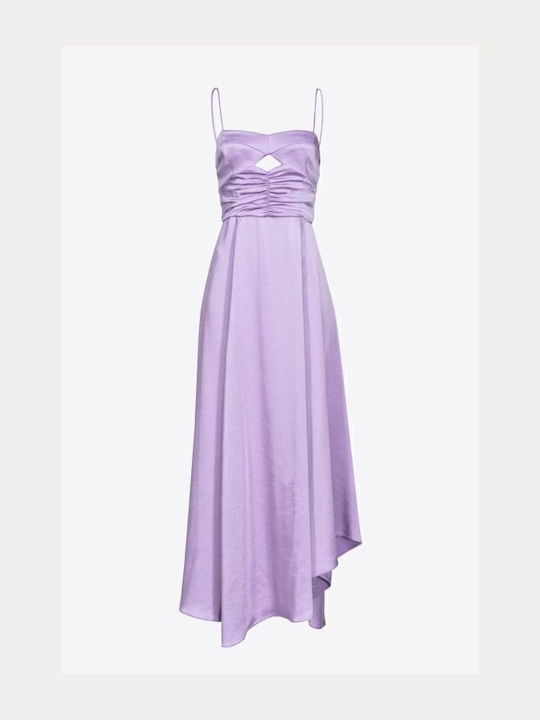 Quantico Summer Maxi Evening Satin Purple Dress