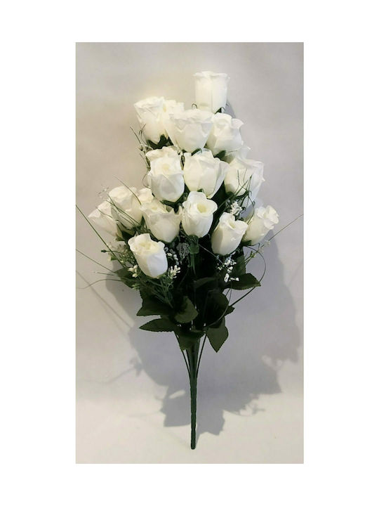 Strauß aus künstlichen Blumen Rose White 58cm Ebutterflies