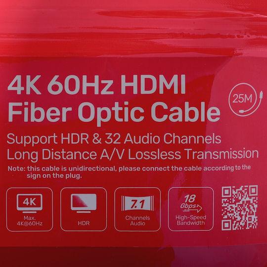 Unitek HDMI 2.0 Premium High Speed 4K 60Hz HDR Cable HDMI Male - HDMI Male 25m Black