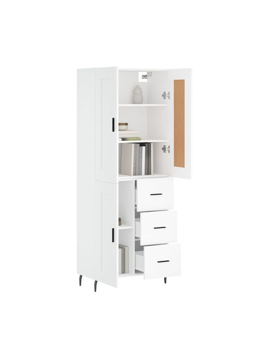 Bibliothek Weiß 69.5x34x180cm