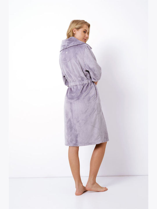 Aruelle Winter Women's Fleece Robe Lilac