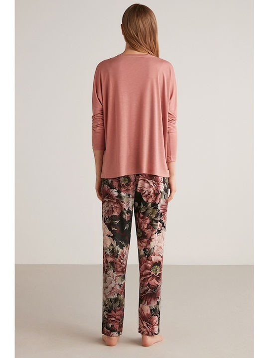 Penye Mood Winter Damen Pyjama-Set Rosa