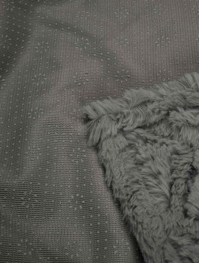 Madi Oblong Ριχτάρι Πολυθρόνας Γούνινο 180x180εκ. Grey 2982-01