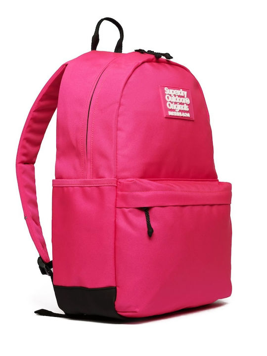 Superdry Montana Σχολική Τσάντα Πλάτης Γυμνασίου - Λυκείου Ροζ με Θήκη για Παγούρι
