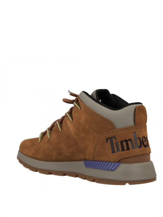 Leather Kids Boots with Laces Brown