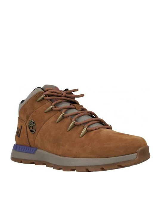Leather Kids Boots with Laces Brown