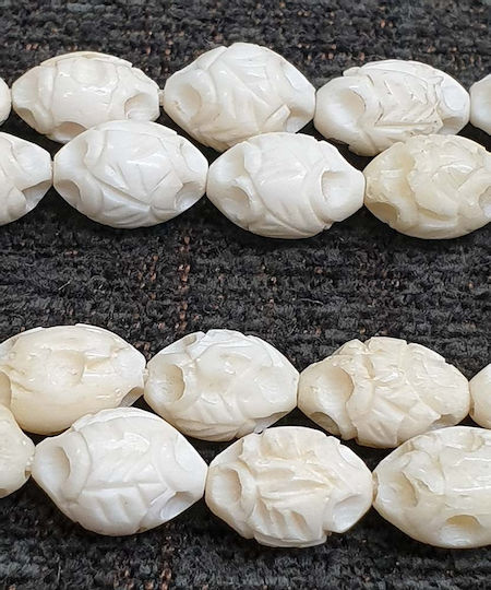 Roloi Komboloi Camel Bone Worry Beads White 27cm
