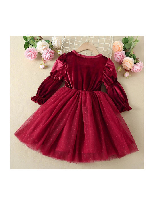 TakTakBaby Children's Dress Velvet Burgundy